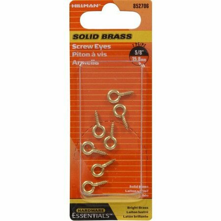 Hillman .080X5/8 SOLID BRASS SCREW EYE 852706